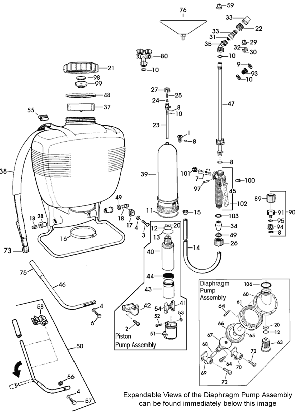 Solo Backpack Sprayer Parts by Diagram 